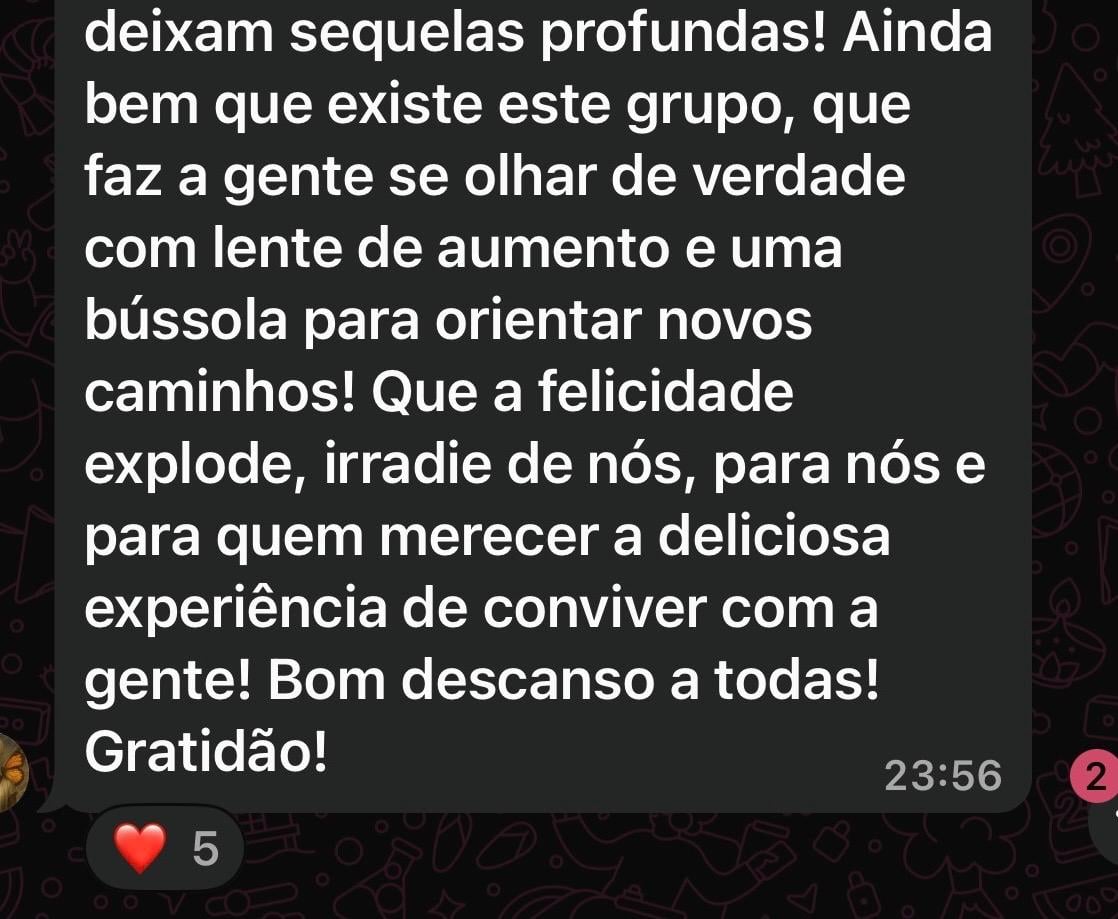 Print de depoimento real no WhatsApp sobre o valor do grupo