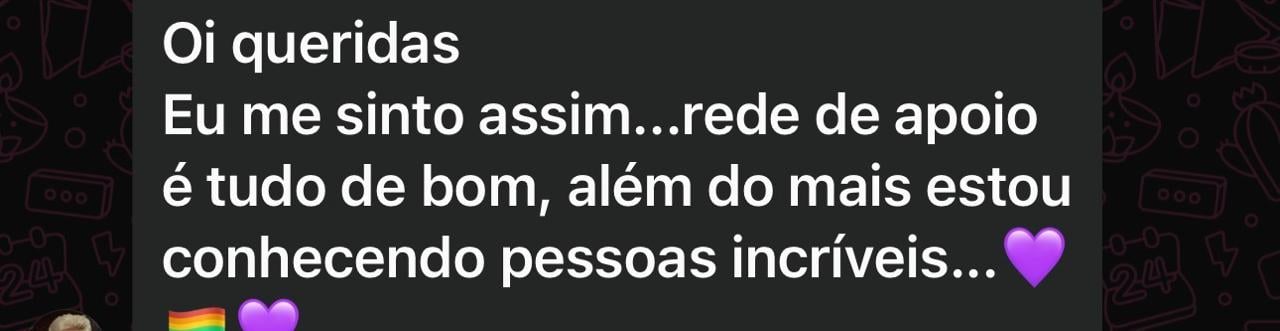 Print de depoimento real no WhatsApp sobre rede de apoio